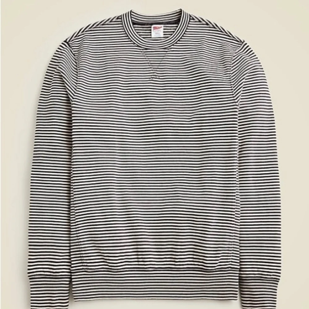 J. Crew Men's Black and White Striped Sweater